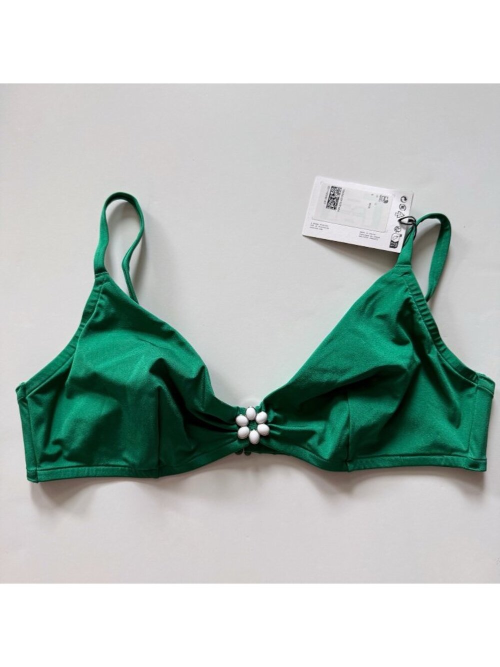 & Other Stories Flower Detail Green bikini top size 12 NWT